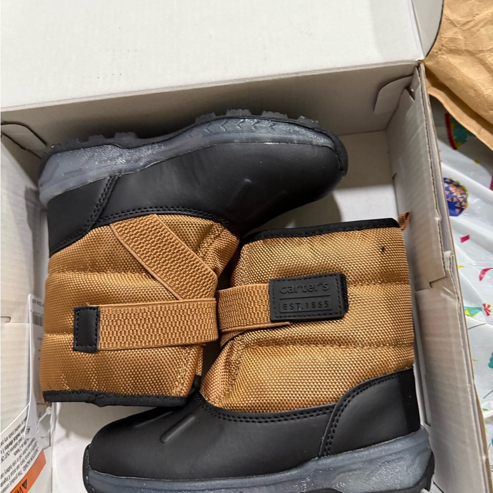 Carter's Brown and Black Kids Snow Boots